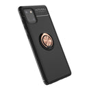 For Galaxy A81 Lenuo Shockproof TPU Protective Case with Invisible Holder(Black + Rose Gold)
