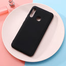 For Galaxy A70e Solid Color Liquid Silicone Dropproof Full Coverage Protective Case(Black)