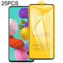 For Galaxy A51 25 PCS 9D Full Glue Full Screen Tempered Glass Film
