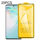 For Galaxy A91 25 PCS 9D Full Glue Full Screen Tempered Glass Film