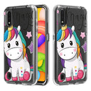 For Galaxy A01 2 In 1 PC + TPU Card Pattern Transparent Protective Case(Star Unicorn)