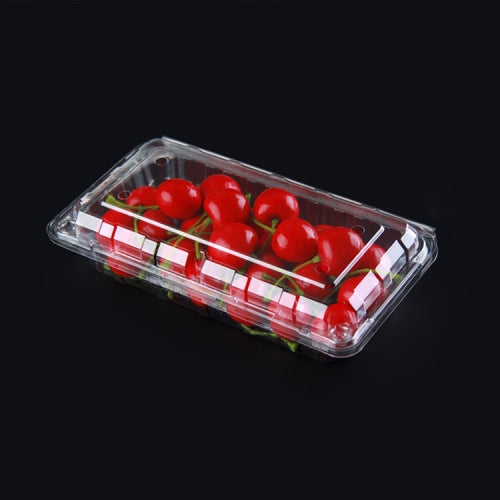 100 PCS Disposable Transparent Plastic Vegetable and Fruit Packaging Fresh-keeping Box with Lid, Style:300S