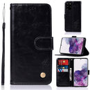 For Galaxy S20 Plus Retro Texture Magnetic Horizontal Flip Leather Case with Holder & Card Slots & Wallet(Black)