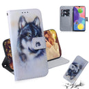For Galaxy A70s Combined Pattern Magnetic Attraction Horizontal Flip Leather Case, Support Holder & Card Slot & Wallet(White Wolf)