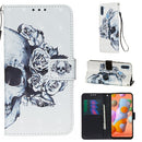 For Galaxy A11 3D Painting Horizontal Flip Leather Case with Holder & Card Slot & Wallet & Lanyard(Skull)