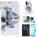 For Galaxy A91 3D Painting Horizontal Flip Leather Case with Holder & Card Slot & Wallet & Lanyard(Skull)
