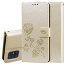 For Galaxy A71 Rose Embossed Horizontal Flip PU Leather Case with Holder & Card Slots & Wallet(Gold)