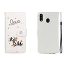 For Galaxy M20 Horizontal Flip Solid Color Rhinestones Leather Case with Card Slot & Wallet & Holder(Trojan)