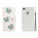 For Redmi Note 5A Horizontal Flip Solid Color Rhinestones Leather Case with Card Slot & Wallet & Holder(Three Butterflies)