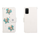 For Galaxy S20 Plus Horizontal Flip Solid Color Rhinestones Leather Case with Card Slot & Wallet & Holder(Three Butterflies)