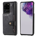 For Galaxy S20 Ultra Shockproof Horizontal Flip Protective Case with Holder & Card Slots & Wallet & Photo Frame & Short + Long Lanyard(Black)