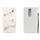 For Nokia 5.1 Horizontal Flip Solid Color Rhinestones Leather Case with Card Slot & Wallet & Holder(Top Five Flowers)