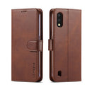 For Galaxy A01 LC.IMEEKE Calf Texture Horizontal Flip Leather Case, with Holder & Card Slots & Wallet & Photo Frame(Coffee)