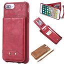 For iPhone 6 Plus Vertical Flip Shockproof Leather Protective Case with Short Rope, Support Card Slots & Bracket & Photo Holder & Wallet Function(Red)