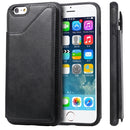 For iPhone 6 Plus Shockproof Calf Texture Protective Case with Holder & Card Slots & Frame(Black)