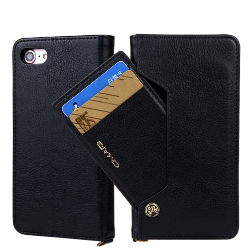 For iPhone SE 2020 / 8 / 7 CMai2 Kaka Series Litchi Texture Horizontal Flip Leather Case with Holder & Card Slots(Black)