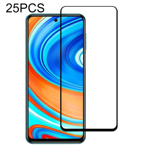 25 PCS 9H Surface Hardness 2.5D Full Glue Full Screen Tempered Glass Film For Xiaomi Redmi Note 9 Pro Max