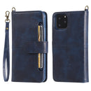 For iPhone 11 Pro Multifunctional Detachable Magnetic Horizontal Flip Leather Case with Card Slots & Holder & Wallet & Photo Frame(Blue)