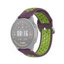 For Xiaomi Watch Color 22mm Clasp Two Color Sport Wrist Strap Watchband(Purple + Green)