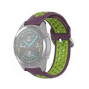 For Huawei Watch GT 46mm / 42mm 22mm Clasp Two Color Sport Wrist Strap Watchband(Purple + Green)