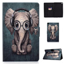 Electric Pressed Left Right Flat Feather Case with Sleep Function Pen Cover & Card Slot & Holder(Elephant)