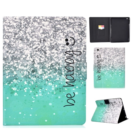For iPad 2 / 3 / 4 Electric Horizontal TPU Painted Flat Feather Case with Sleep Function & Pen Cover & Card Slot & Holder(Green Quicksand)