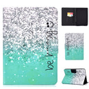 For Kindle Youth Version 2019 Electric Horizontal TPU Painted Flat Feather Case with Sleep Function & Pen Cover & Card Slot & Holder(Green Quicksand)