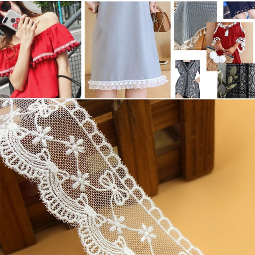 20 Yards Lace Ribbon Tape Lace Trim DIY Embroidered For Sewing Decoration Lace Fabric, Width:4cm(White)