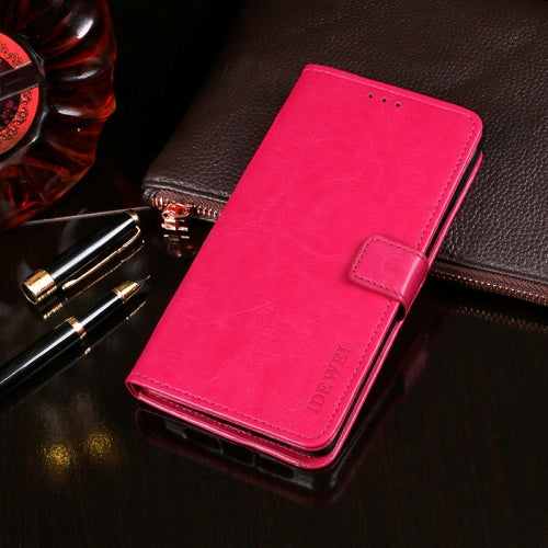 For Nokia C1 idewei Crazy Horse Texture Horizontal Flip Leather Case with Holder & Card Slots & Wallet(Rose Red)