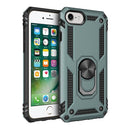 For iPhone SE 2020 Shockproof TPU + PC Protective Case with 360 Degree Rotating Holder(Green)