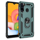 For Galaxy A21 Shockproof TPU + PC Protective Case with 360 Degree Rotating Holder(Green)