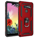 For LG K50S Shockproof TPU + PC Protective Case with 360 Degree Rotating Holder(Red)