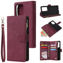 For Galaxy S20 Ultra Multifunctional Horizontal Flip Leather Case, with Card Slot & Holder & Zipper Wallet & Photo Frame(Red Wine)