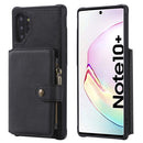 For Galaxy Note 10 Plus Zipper Shockproof Protective Case with Card Slots & Bracket & Photo Holder & Wallet Function(Black)