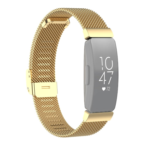Stainless Steel Metal Mesh Wrist Strap Watch Band for Fitbit Inspire / Inspire HR / Ace 2, Size: S(Gold)