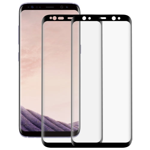 for Galaxy S8 2 PCS 3D Curved Silk-screen PET Frosted Full Coverage Protective Film(Black)