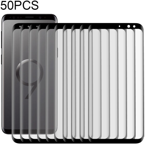 50 PCS 3D Curved Silk-screen PET Frosted Full Coverage Protective Film for Galaxy S9+(Black)