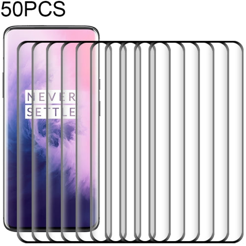 50 PCS 3D Curved Silk-screen PET Full Coverage Protective Film for OnePlus 7 Pro(Black)