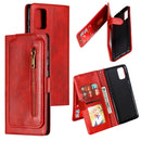 For Galaxy A71 Nine Card Zipper Bag Horizontal Flip Leather Case With Holder & Card Slots & Photo Frame & Wallet(Red)