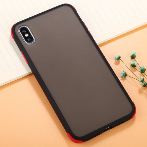 For iPhone XS & X TPU + PC Full Coverage Anti-fall Protective Case(Black + Red)