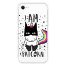 For iPhone SE (2020) Shockproof Painted Transparent TPU Protective Case(Batman)