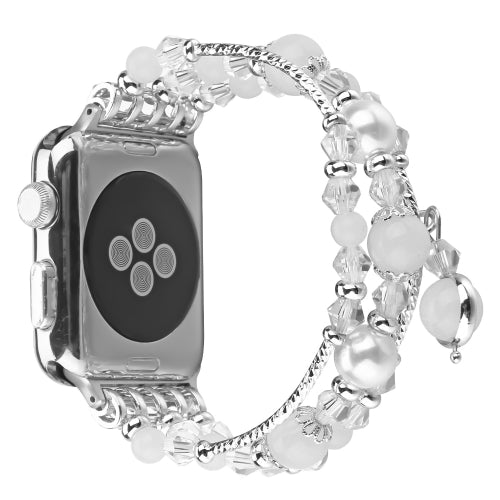 For Apple Watch 5 & 4 40mm / 3 & 2 & 1 38mm Luminous Agate Watchband(Silver)
