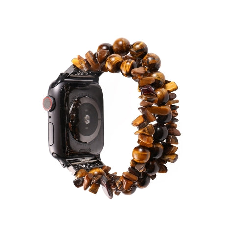 For Apple Watch 5 & 4 40mm / 3 & 2 & 1 38mm Natural Stone Watchband(Tiger Eye)