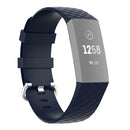 18mm Silver Color Buckle TPU Wrist Strap Watch Band for Fitbit Charge 4 / Charge 3 / Charge 3 SE, Size: S(Navy Blue)