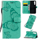 For OPPO Realme 6 Pro 3D Butterflies Embossing Pattern Horizontal Flip Leather Case with Holder & Card Slot & Wallet & Lanyard(Green)