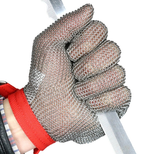 304 Stainless Steel 5 Fingers Steel Ring Anti-cutting Labor Protection Gloves, Size:L