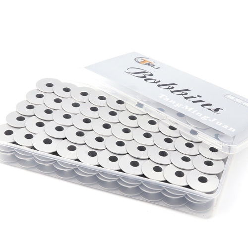 100 PCS Electric Sewing Machine Spools Shuttle Core Bobbins Storage Needlework Tool Accessory, Style:Aluminum