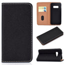 For Galaxy S10 Lite Solid Color Frosted Magnetic Horizontal Flip Leather Case with Card Slots & Holder(Black)