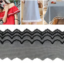 20 Yards Lace Ribbon Tape 8cm Lace Trim DIY Embroidered For Sewing Decoration Lace Fabric(Black)