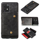 For Galaxy A91 / M80s PU + TPU Shockproof Magnetic Protective Case with Card Slots(Black)